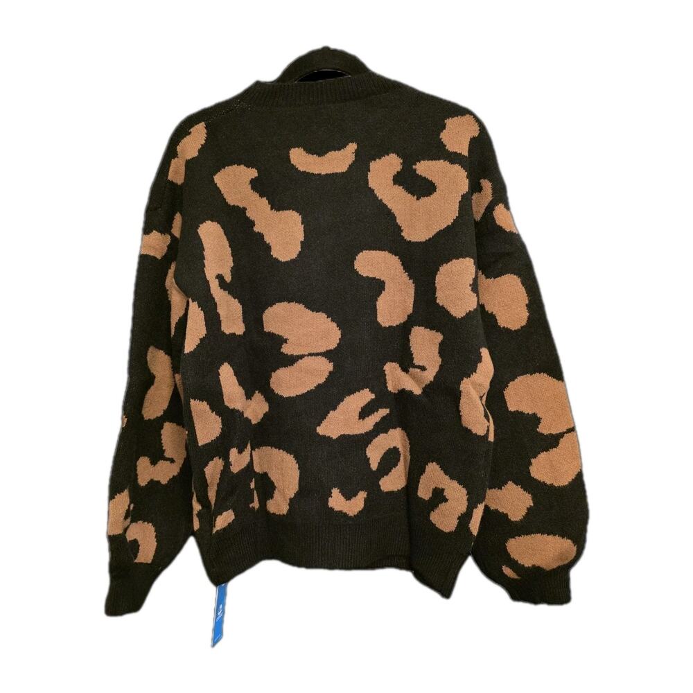NWT Size M Women's Cupshe Sweater Animal Print Black‎